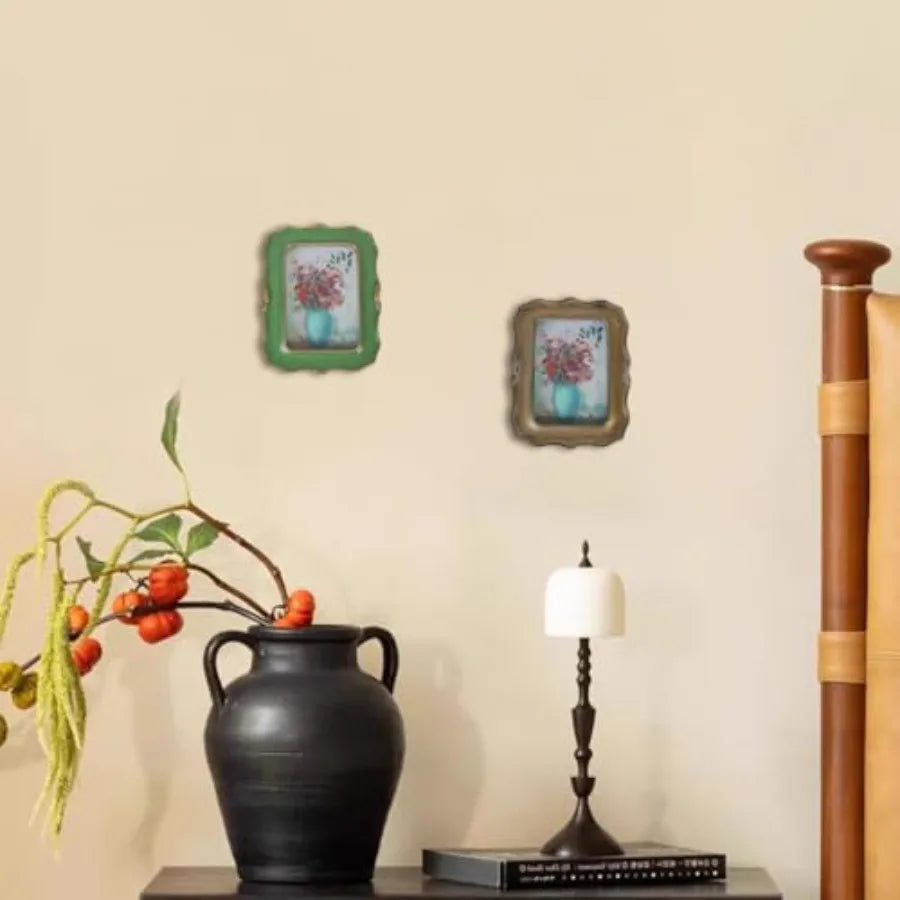Vintage Ornamental Acrylic Photo Frame Wall Mount Tabletop