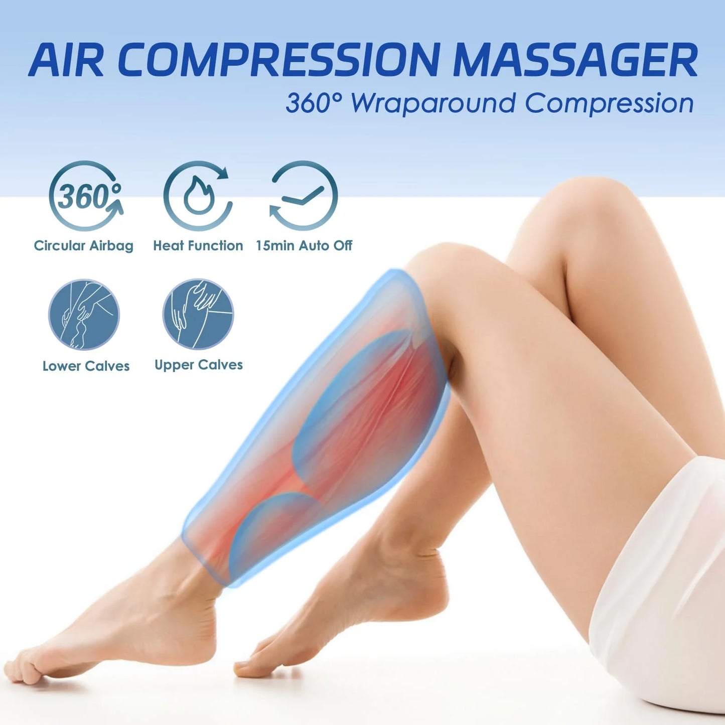 Cordless Leg Massager With Heat And Air Compression For Circulation