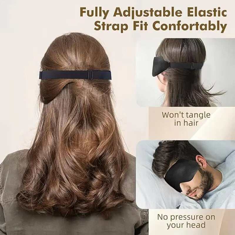 Weighted 3D Contoured Sleep Eye Mask With Soft Cotton Blend