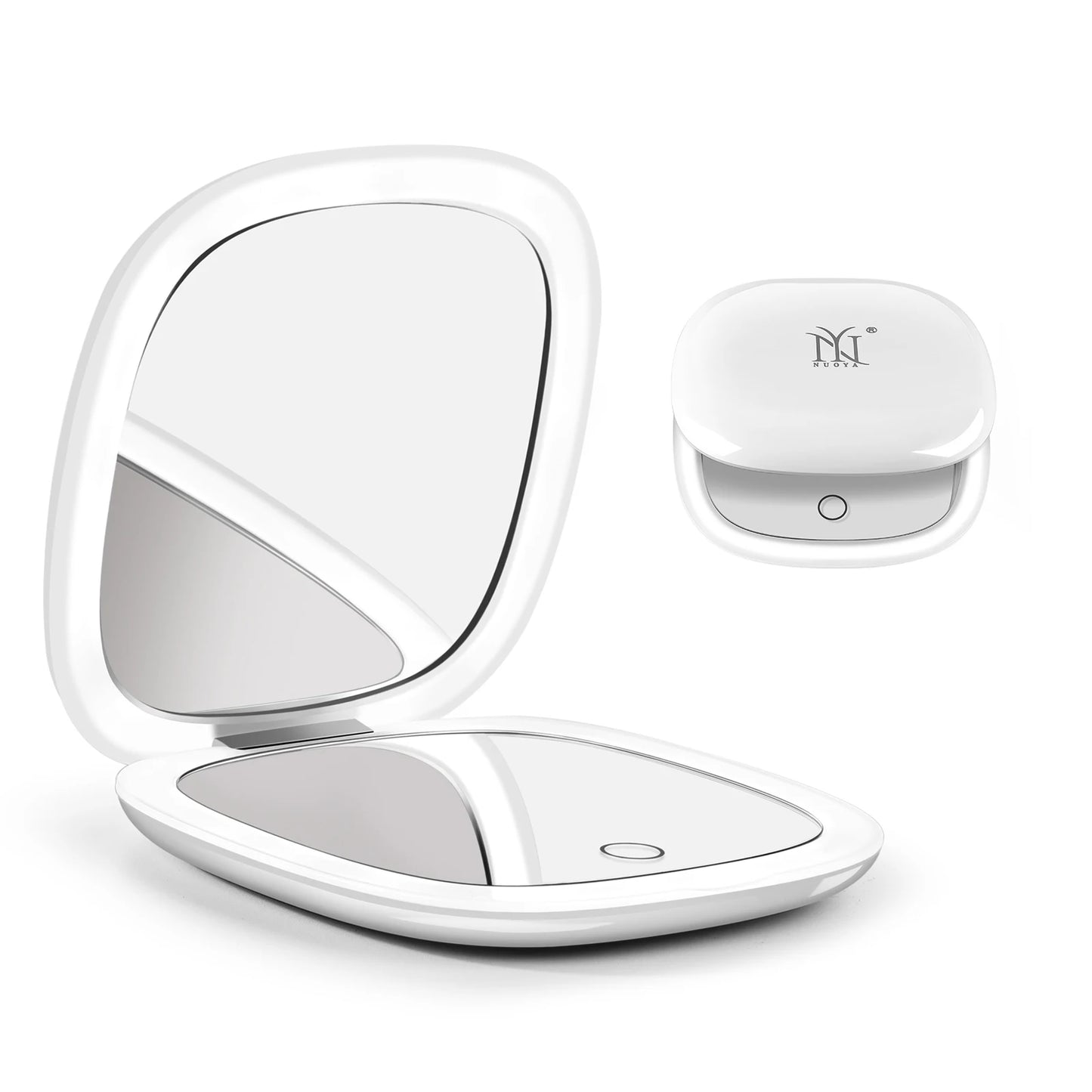 Portable Folding LED Makeup Mirror With 1X 10X Magnification