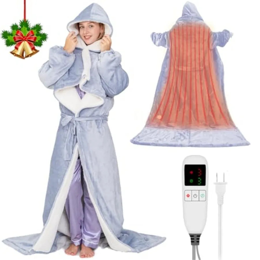 Wearable Heated Blanket For Women With Removable Foot Pocket
