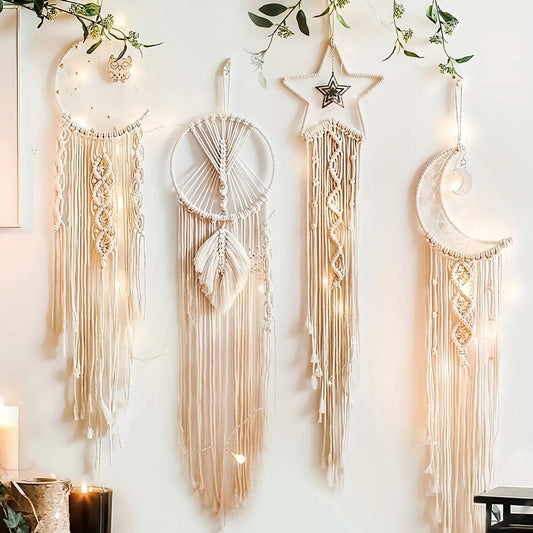 Boho Dream Catcher Set 4 Piece Scandinavian Wall Decor