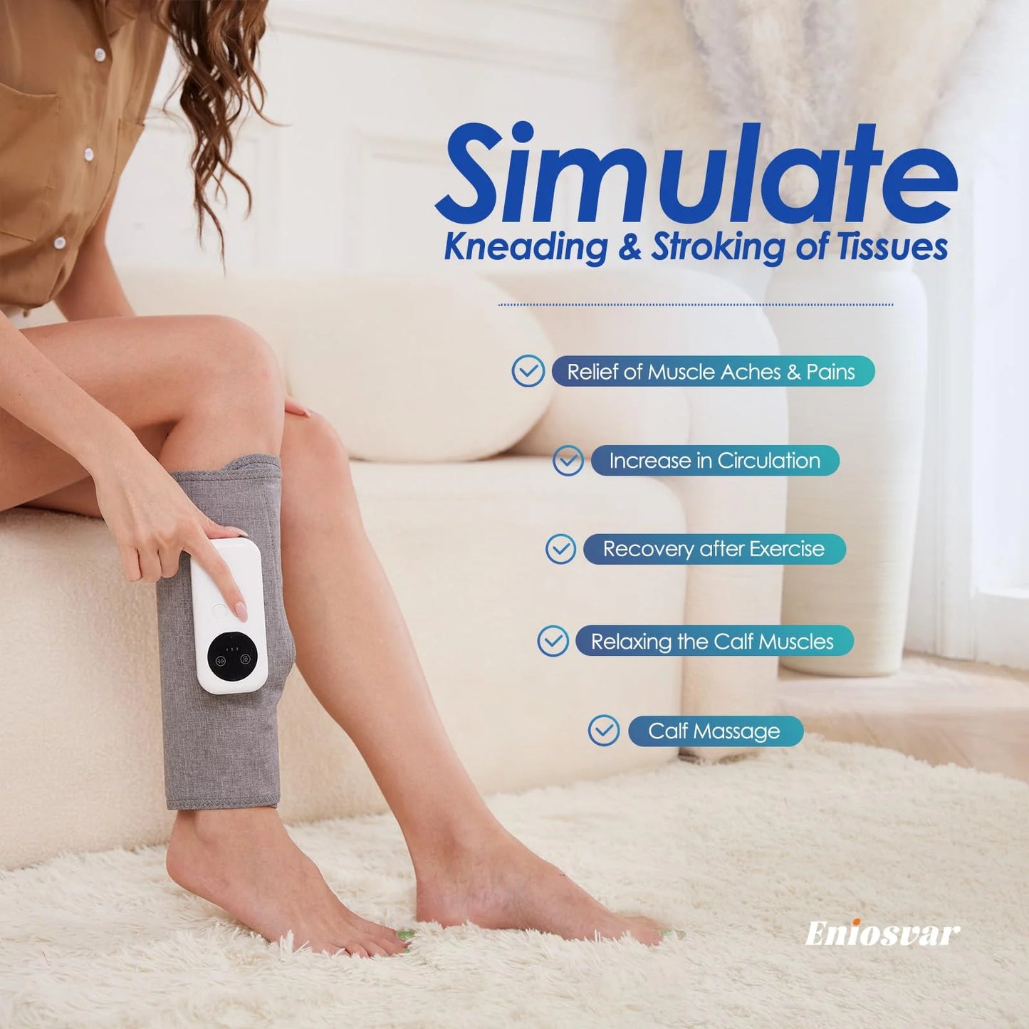 Cordless Leg Massager With Heat And Air Compression For Circulation