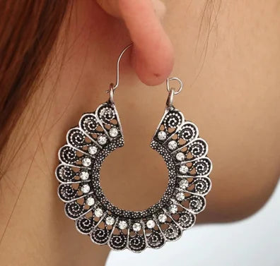 Bohemian Ethnic Hoop Earrings Handmade Vintage Tribal Jewelry For Women