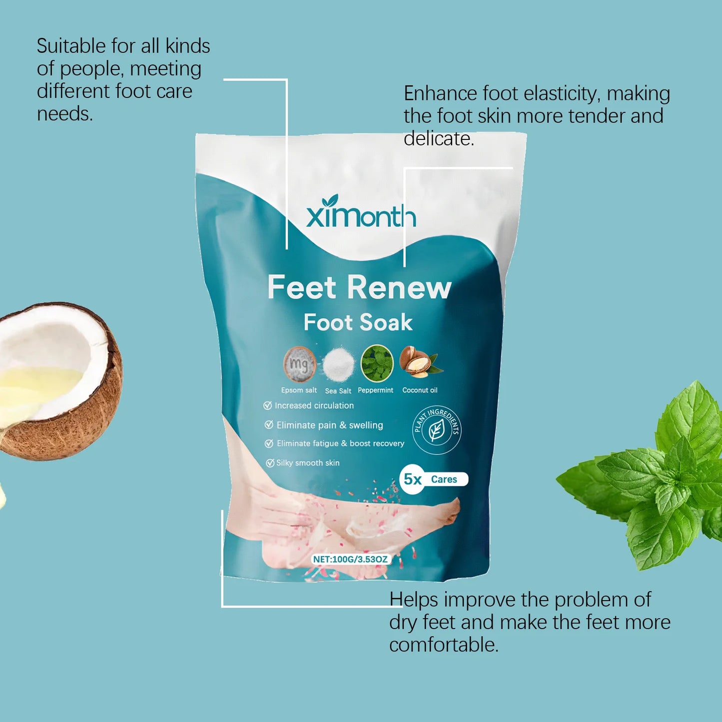 Foot Bath Salts Relaxing Magnesium Soak Tired Feet