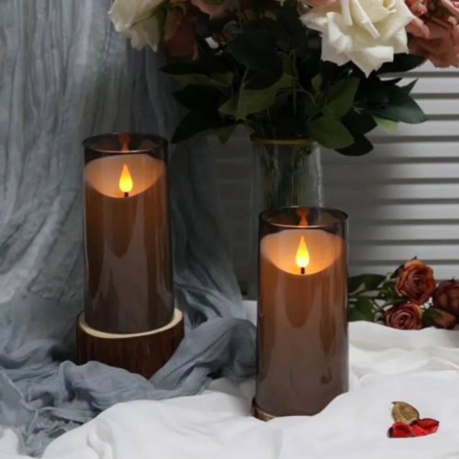Flameless Candles With Remote Timer 3D Wick Battery LED Pillar