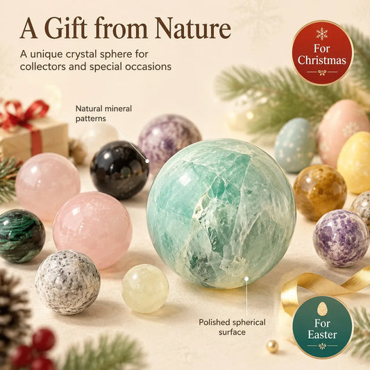 Natural Crystal Ball Mineral Stone Home Office Decoration Collectible Gift