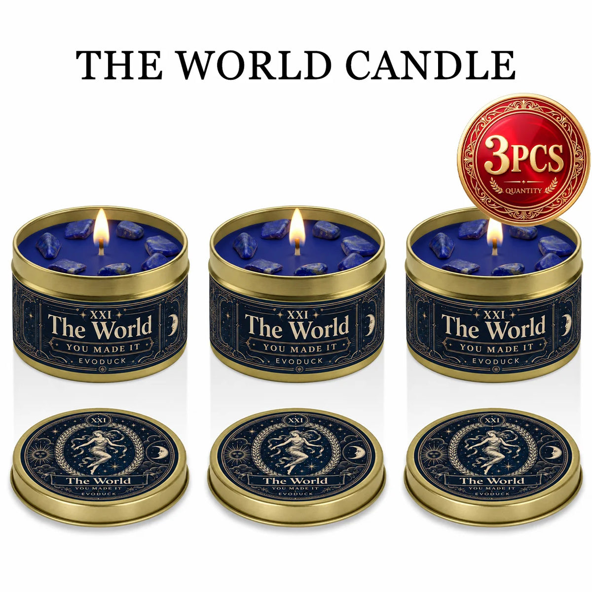 Evoduck The World Tarot Scented Candle For Spiritual Rituals