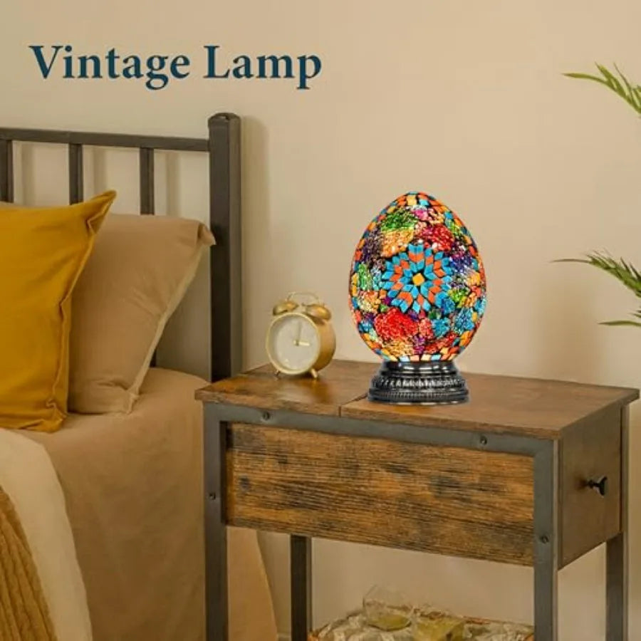Turkish Moroccan Mosaic Glass Table Lamp Handmade Home Decor
