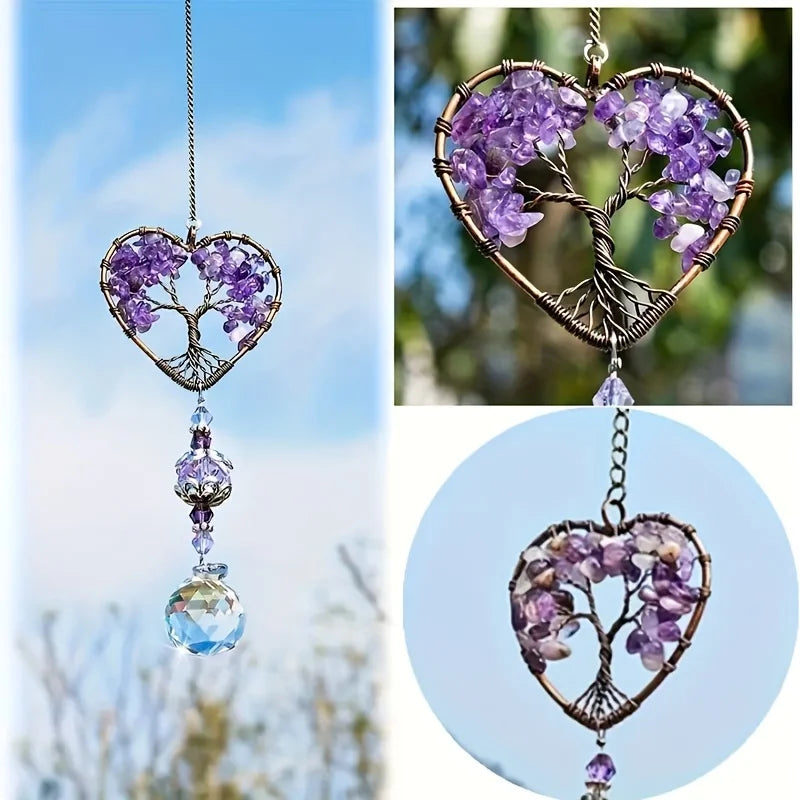 Rainbow Crystal Sun Catcher Tree of Life Window Ornament