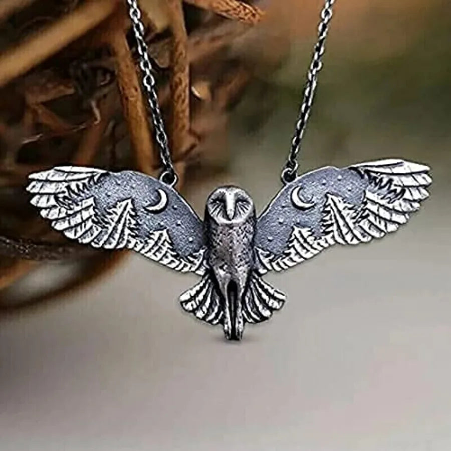 Owl Pendant Necklace Stainless Steel Unisex Fashion Jewelry
