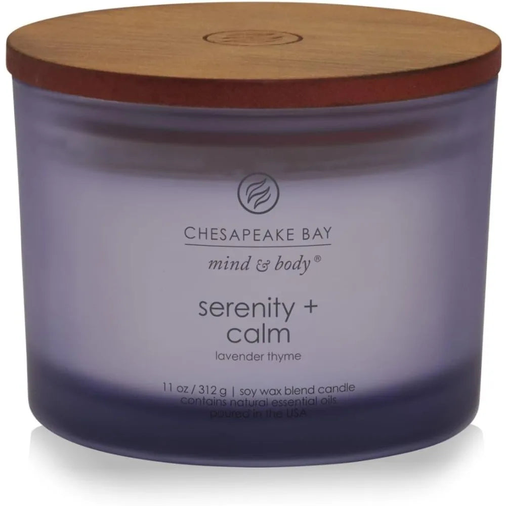 Lavender Thyme Soy Wax Candle For Relaxing Home Aromatherapy