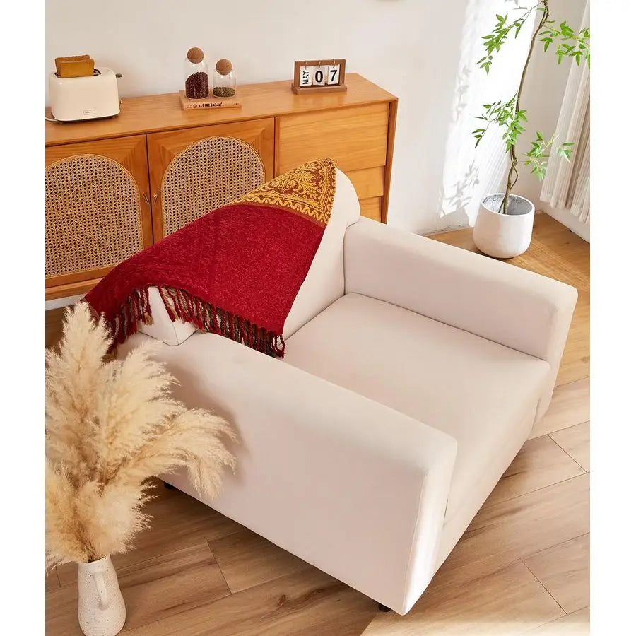 Chenille Jacquard Boho Throw Blanket For Sofa And Chair