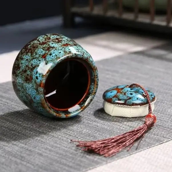 Ceramic Pet Cremation Urn Memorial Keepsake Container For Pets