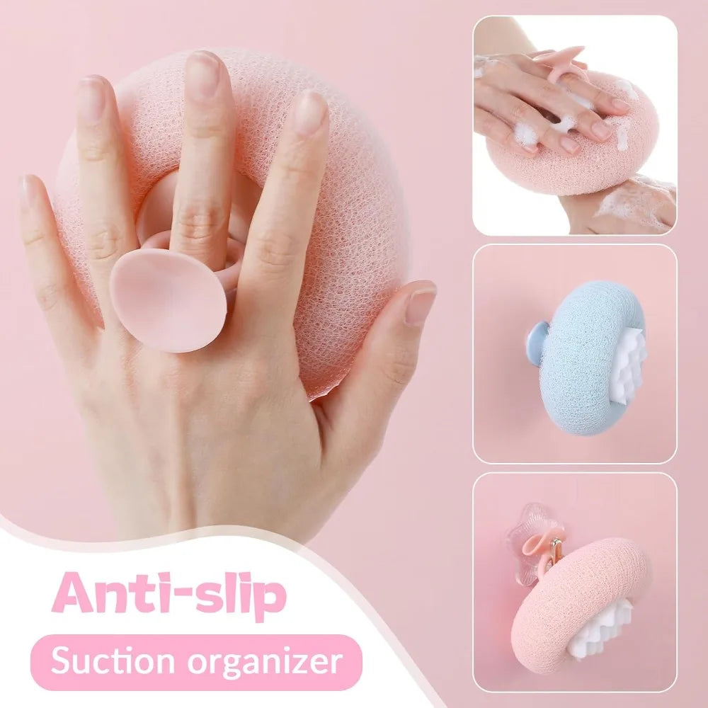 Exfoliating Sunflower Bath Ball Suction Cup Scrubber