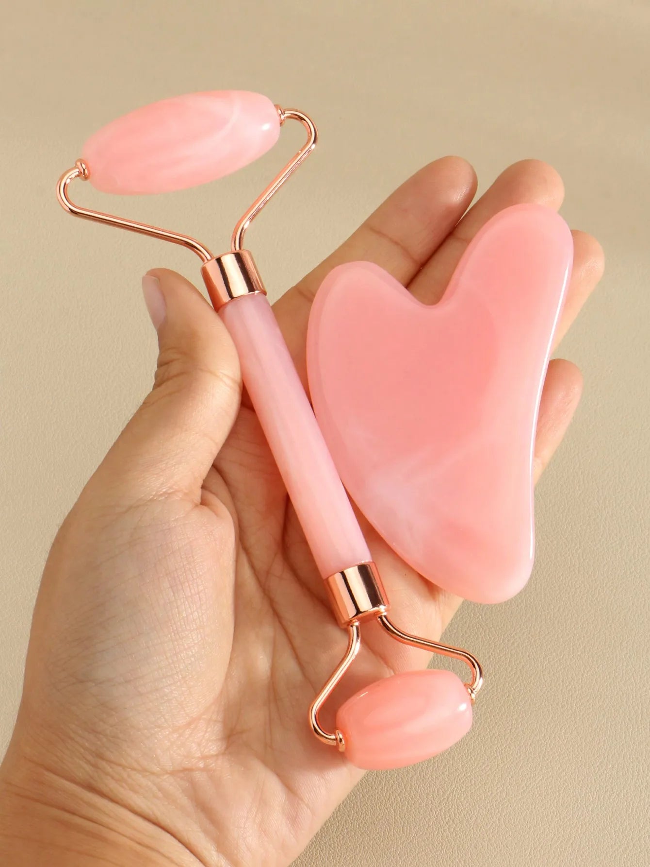 Facial Massage Tool Kit 3-Piece Set: Face Roller And Cupping