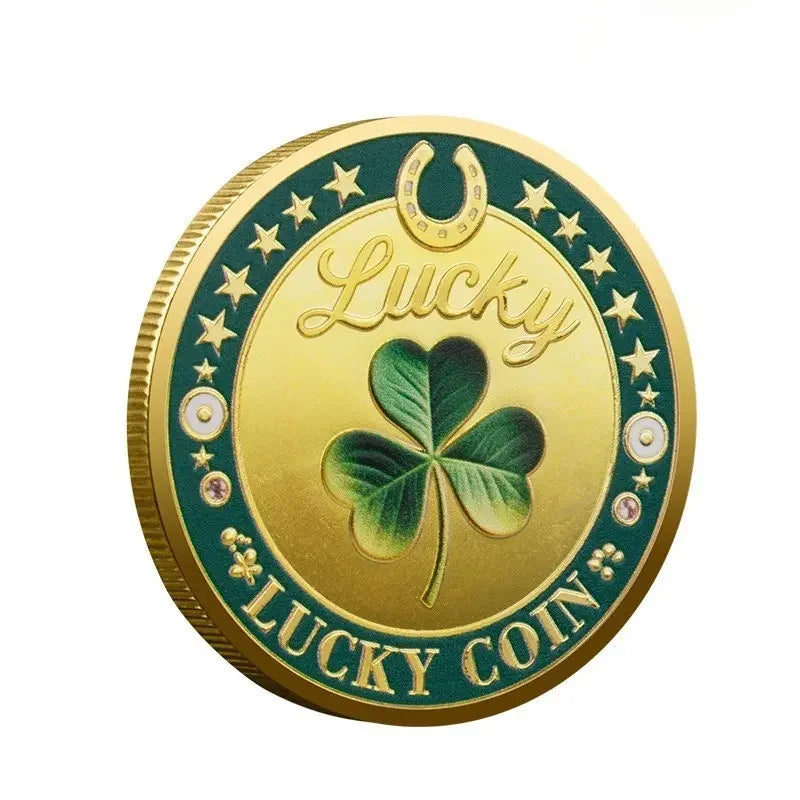 Collectible Alloy 777 Elephant Lucky Coin With Clover Design