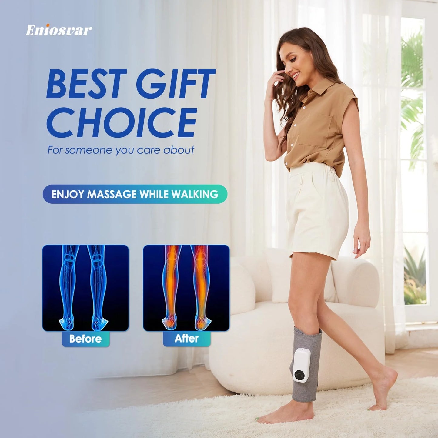 Cordless Leg Massager With Heat And Air Compression For Circulation