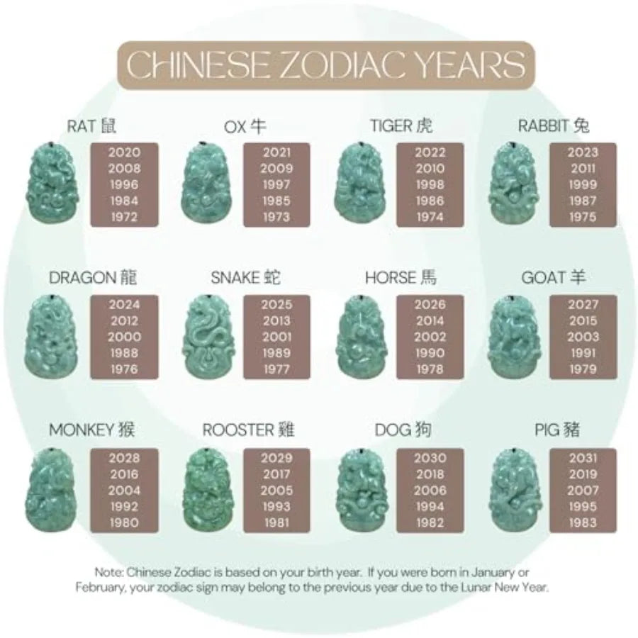 Natural Jade Necklace Real Jade Chinese Zodiac Charm Engraved Jewelry