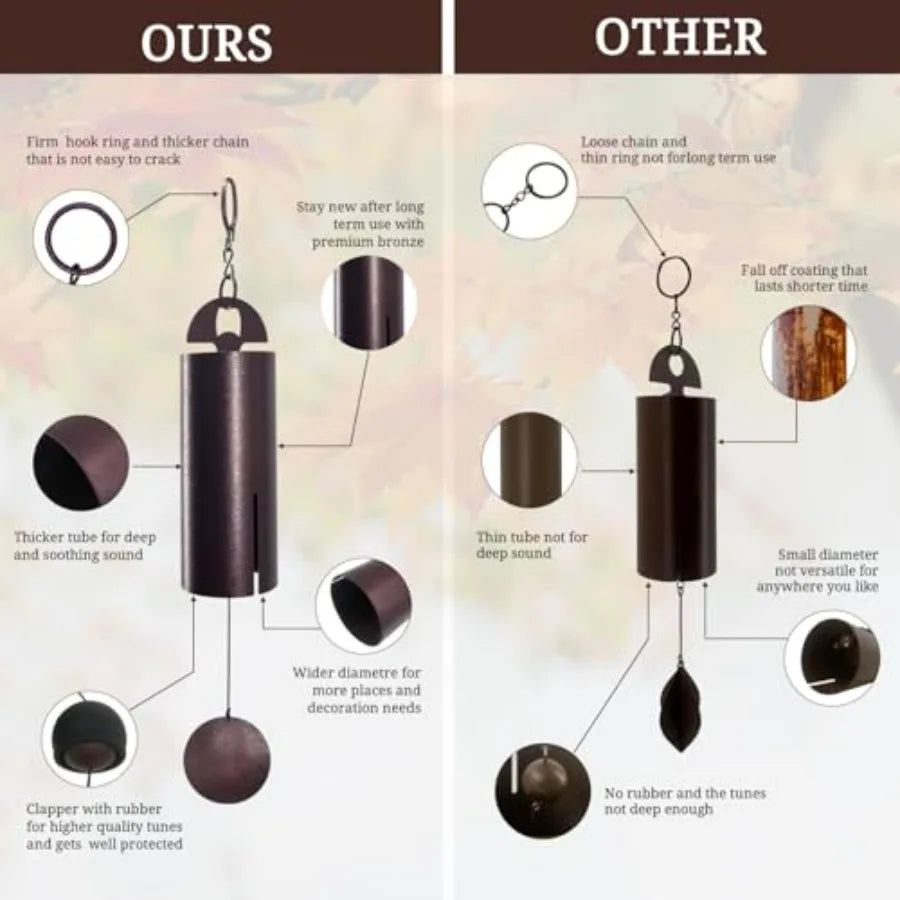 Outdoor Wind Chimes Deep Tone Windbell For Patio And Garden