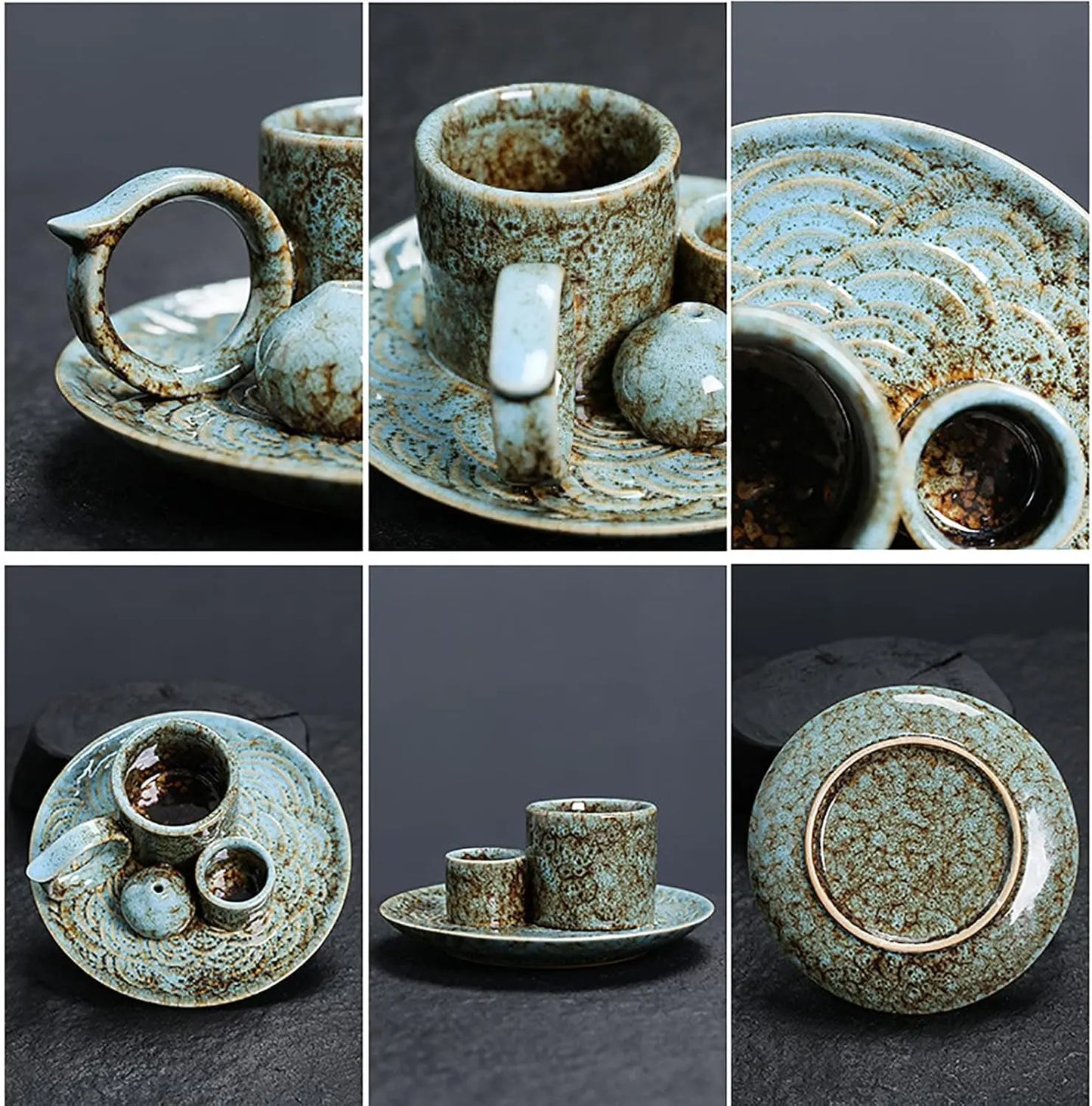 Ceramic 4-In-1 Incense Burner With Handle Sage Palo Santo