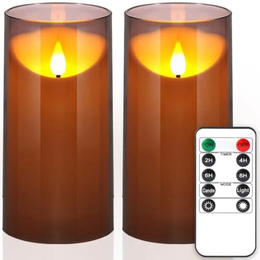 Flameless Candles With Remote Timer 3D Wick Battery LED Pillar