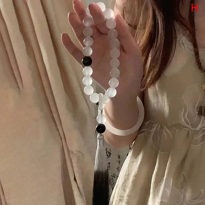 Tibetan Buddhist Jade Stone Mala Bracelet And Necklace Set