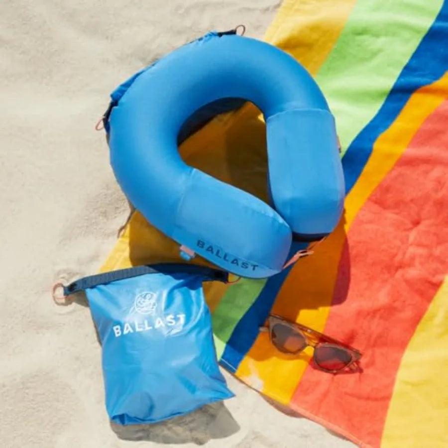 Beach and Travel Inflatable Neck Pillow for Airplanes