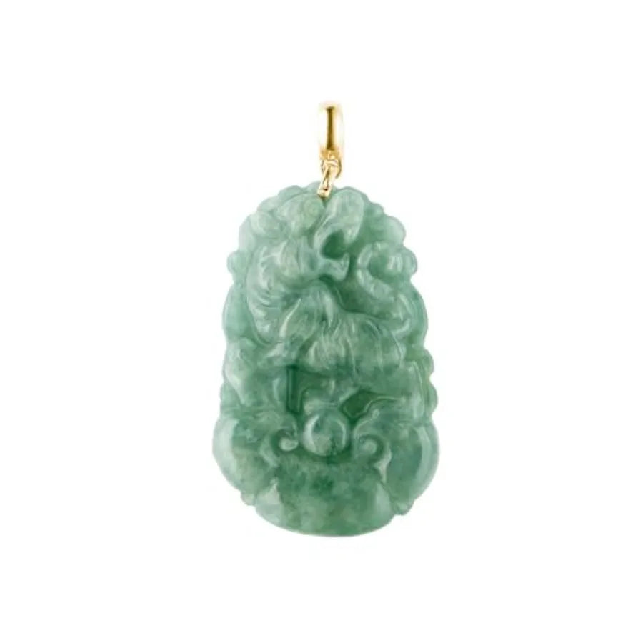 Natural Jade Necklace Real Jade Chinese Zodiac Charm Engraved Jewelry