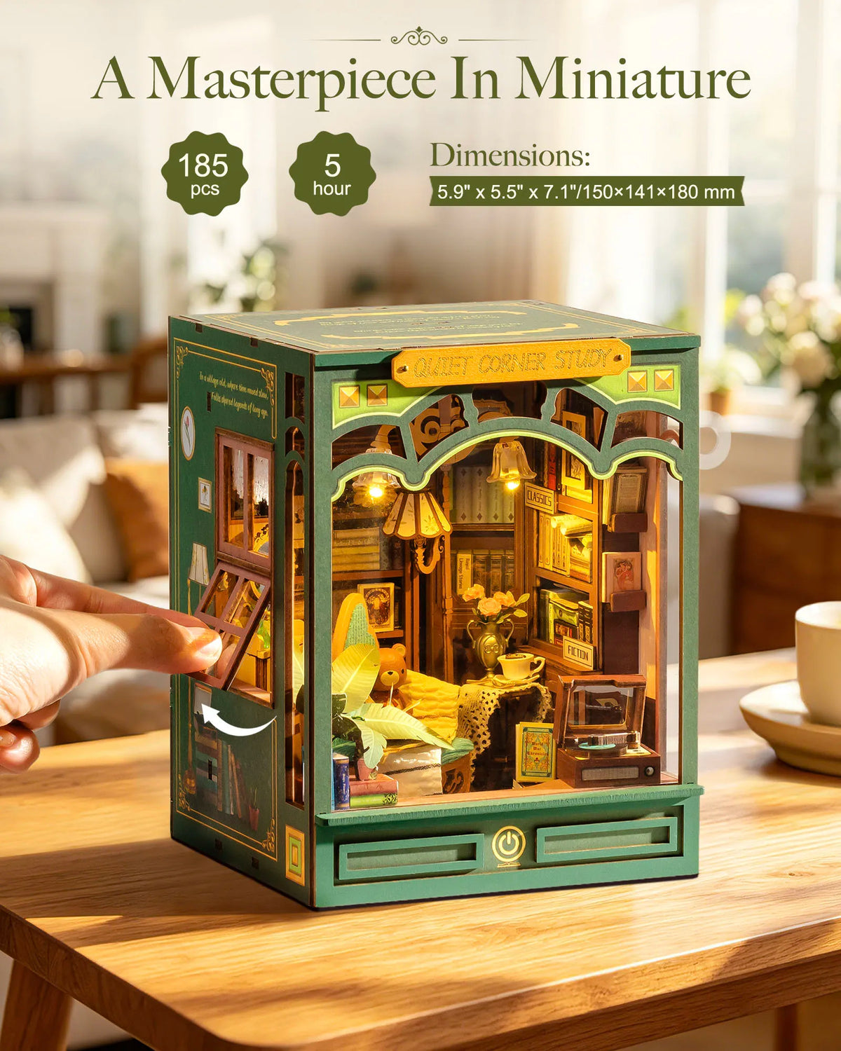 Rolife Quiet Corner Study Book Nook Diy Miniature Model Kit