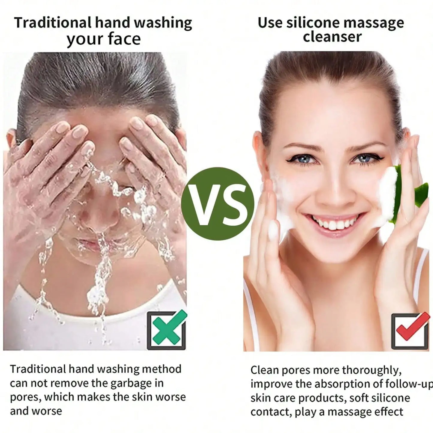 Silicone Face Scrubber For Men Facial Cleansing Brush Waterproof