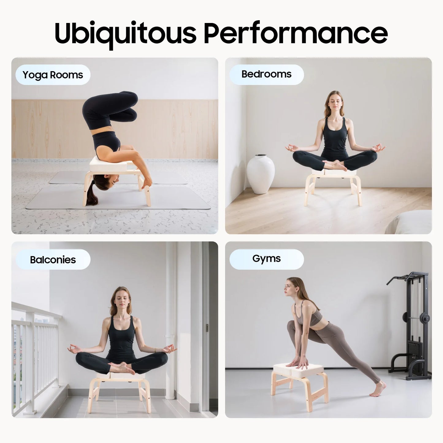 Wood Yoga Headstand Bench Inversion Chair Relief Fatigue