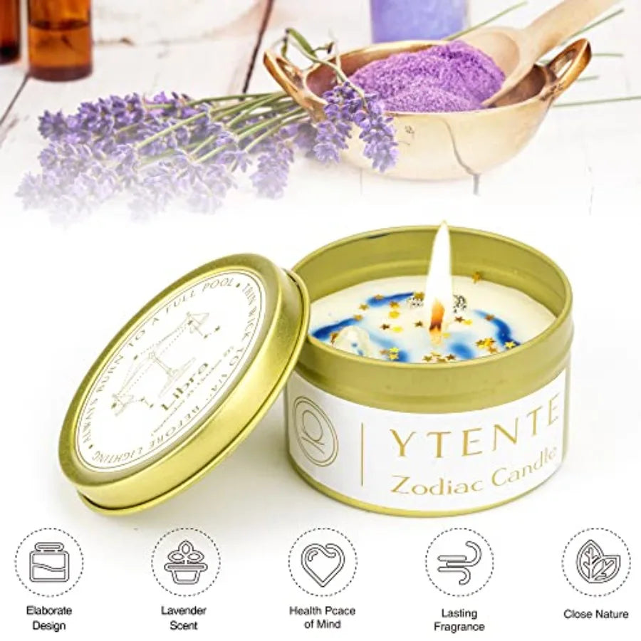 Crystals Healing Stone Gift Set With Soy Wax Zodiac Candles