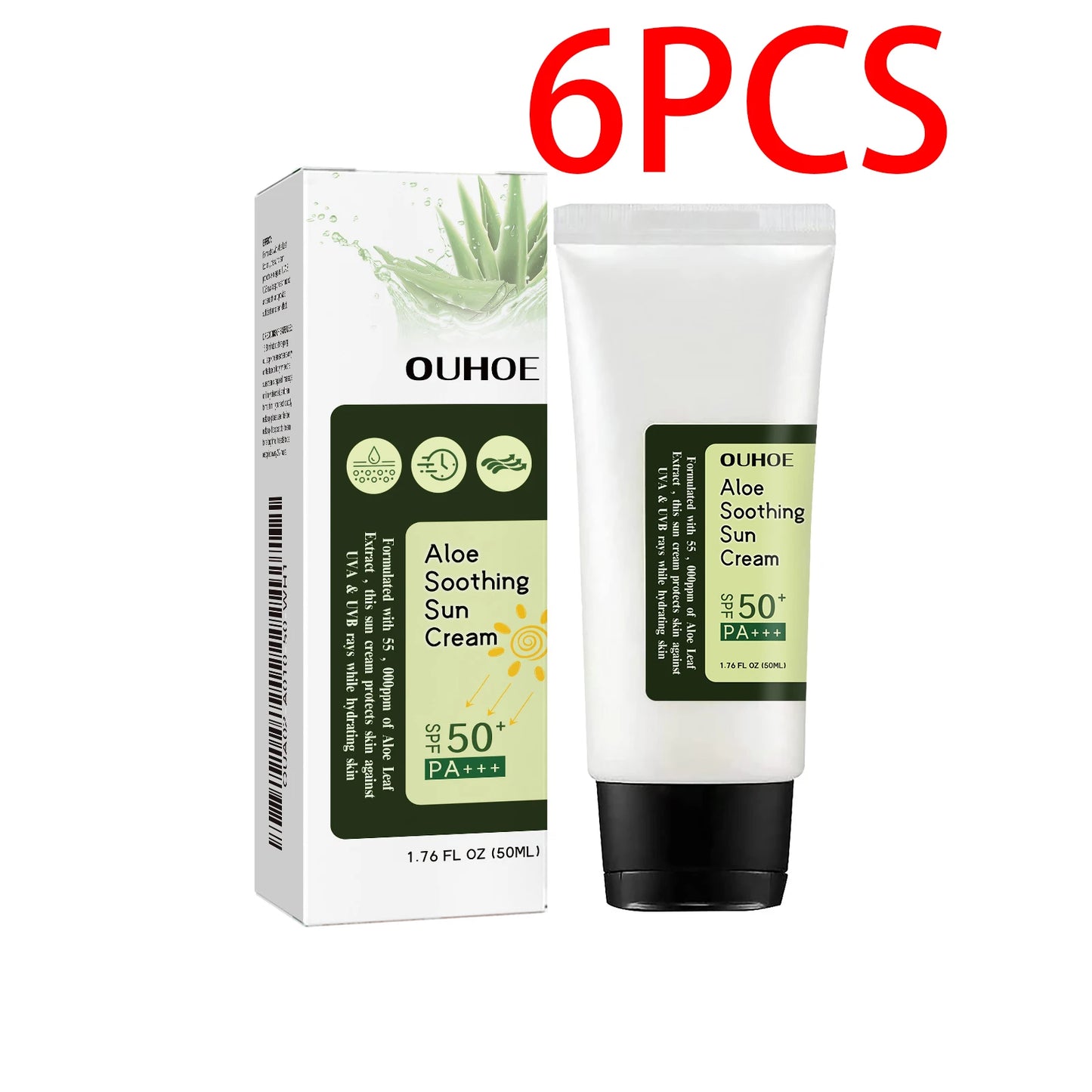 Ouhoe Aloe Vera Sunscreen SPF 50 Hydrating Cream For Daily Sun Protection