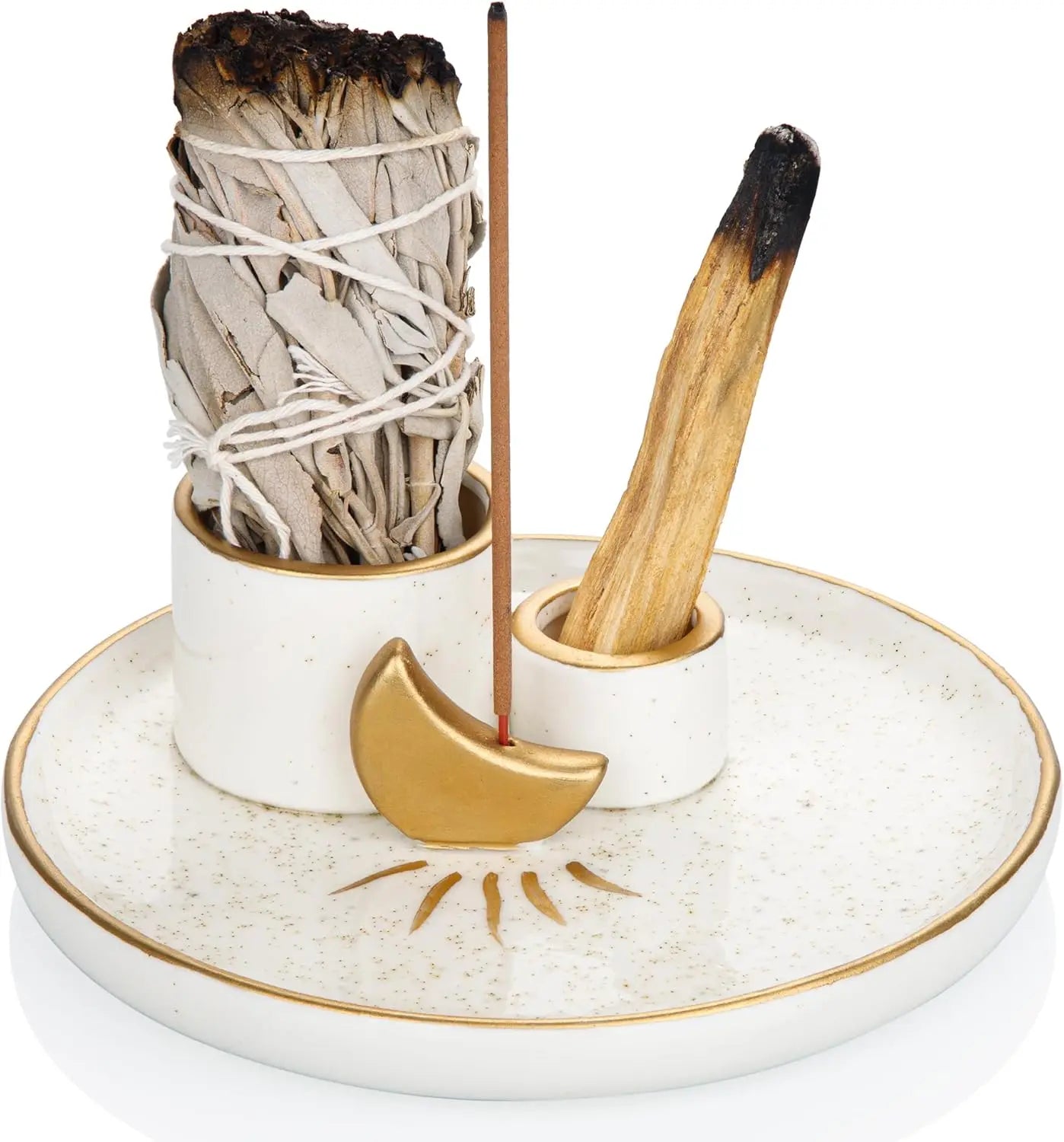 Ceramic Incense And Candle Holder Ash Catcher For Sage