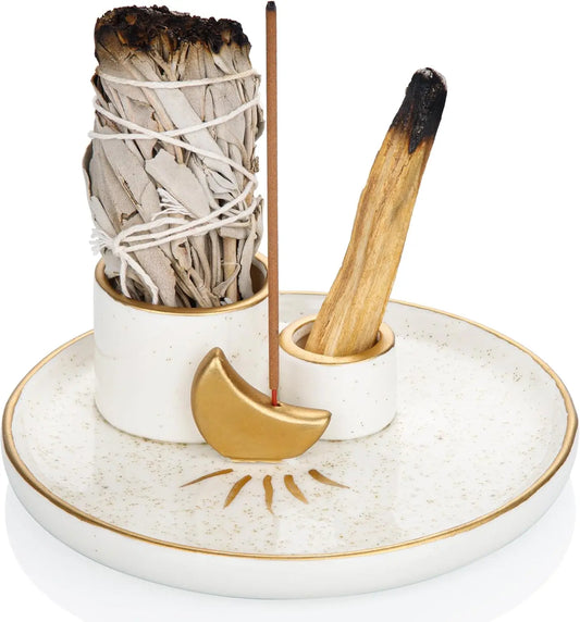 Ceramic Incense And Candle Holder Ash Catcher For Sage