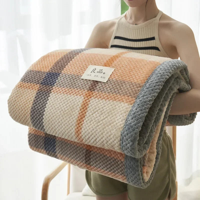Knit Chenille Blanket Throw Machine Washable For Couch