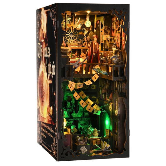 AslowSnail Diy Wooden Magic House Book Nook Kit For Shelves