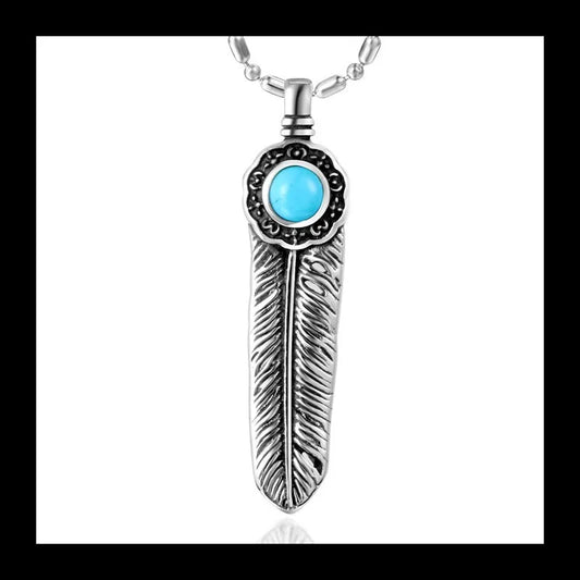 Vintage Jewelry Gothic Style, Cross Feather Round Necklace, Cast Titanium Steel Necklace SP192