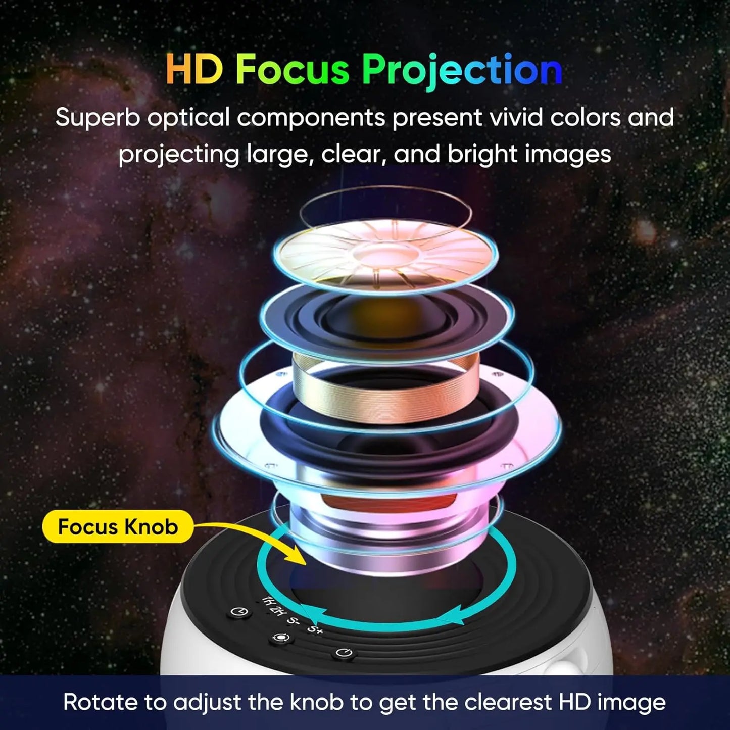 Aiopp Galaxy Projector For Bedroom With HD Star Images