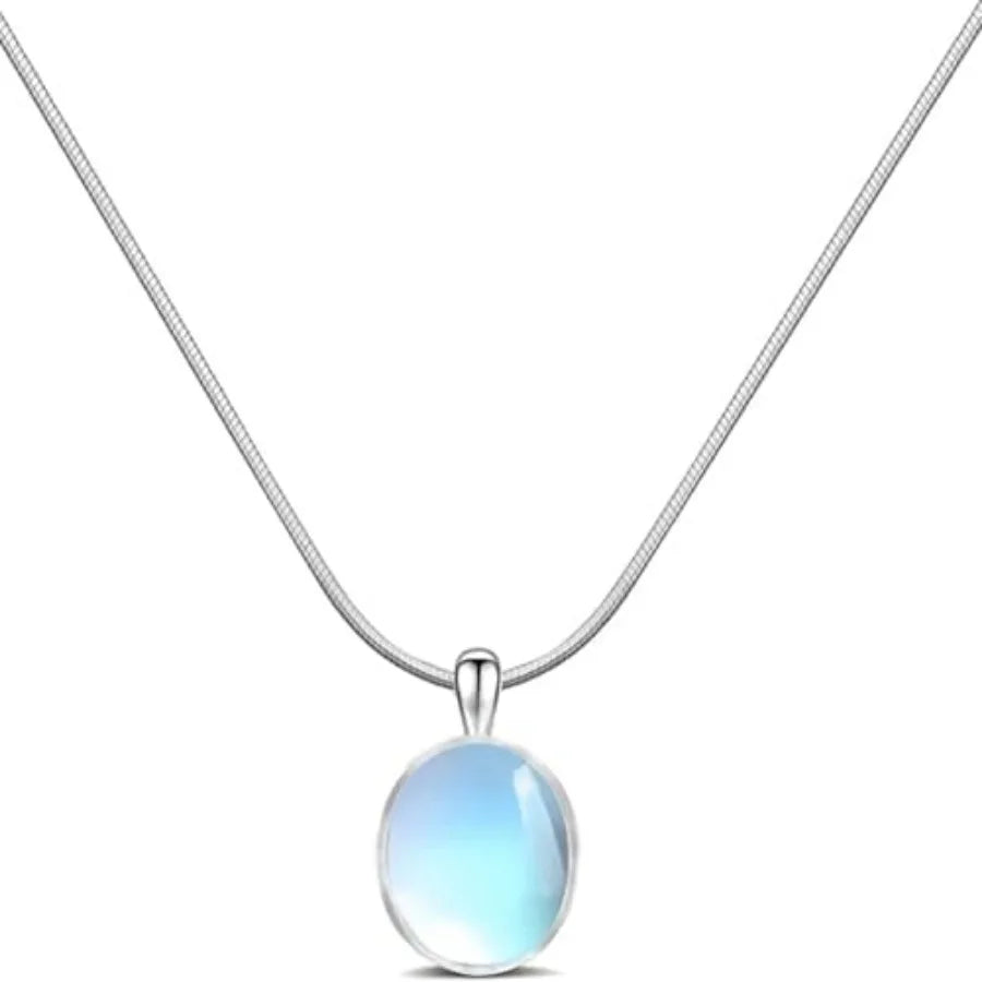 Moonstone Teardrop Pendant Necklace For Women With Healing Crystals
