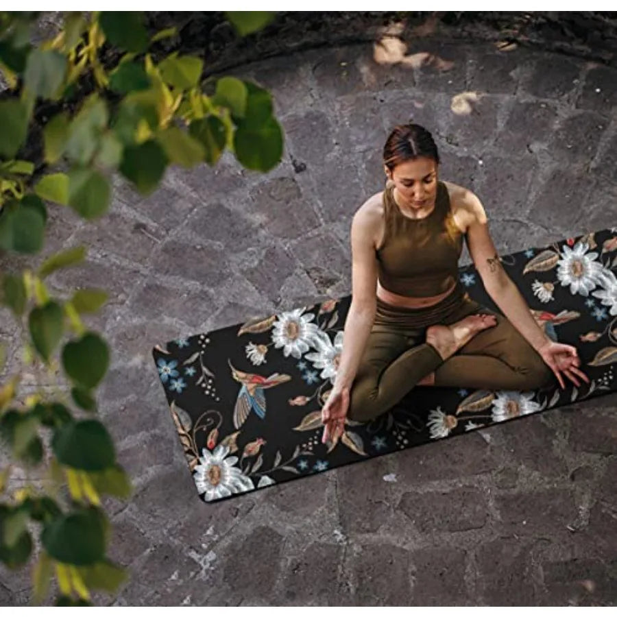 Printed Travel Yoga Mat With Carrying Bag Non Slip