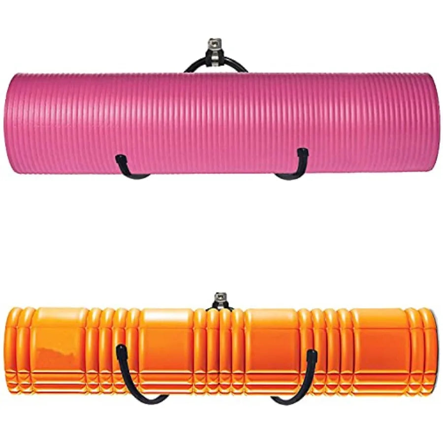 Professional Wall Mount Yoga Mat Foam Roller Storage Rack