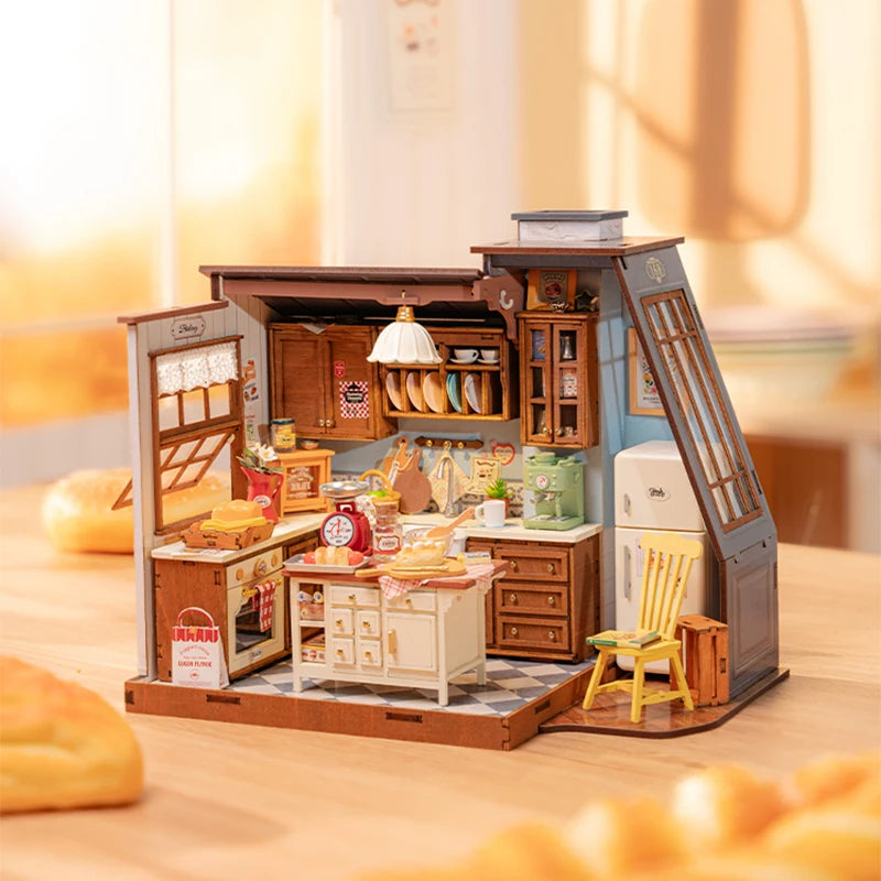 Robotime DIY Miniature Baking Kitchen Dollhouse Book Nook Kit