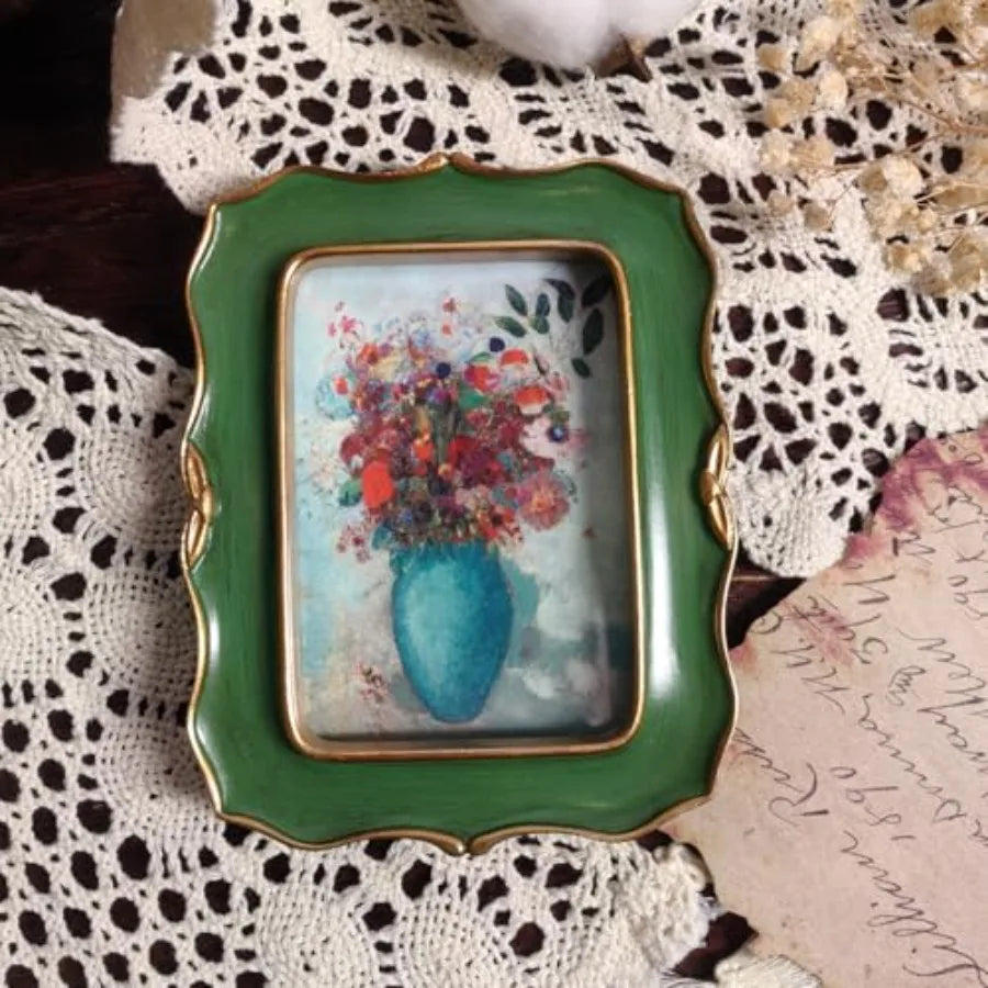 Vintage Ornamental Acrylic Photo Frame Wall Mount Tabletop