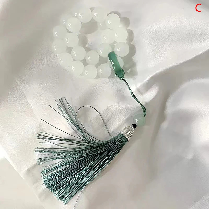 Tibetan Buddhist Jade Stone Mala Bracelet And Necklace Set