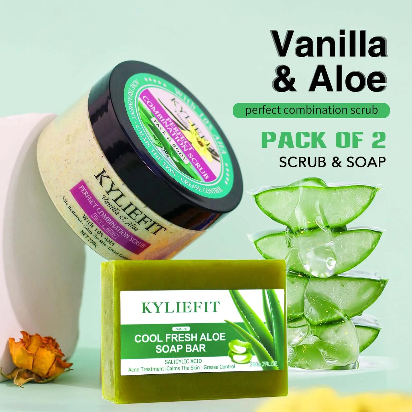 AILKE KYLIEFIT Premium Organic Scrub Set For Face And Body