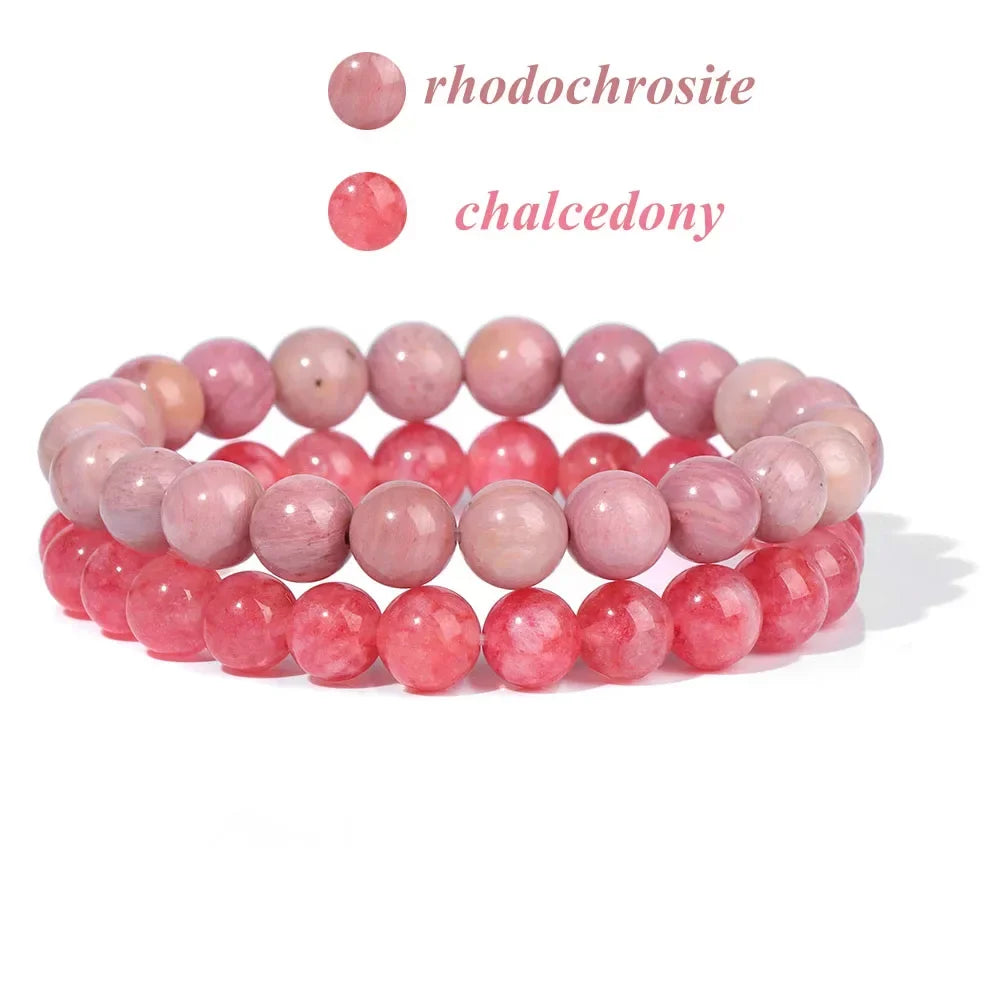 GolbalJew 2-Piece Natural Stone Bead Bracelet Set Unisex Fashion Gift