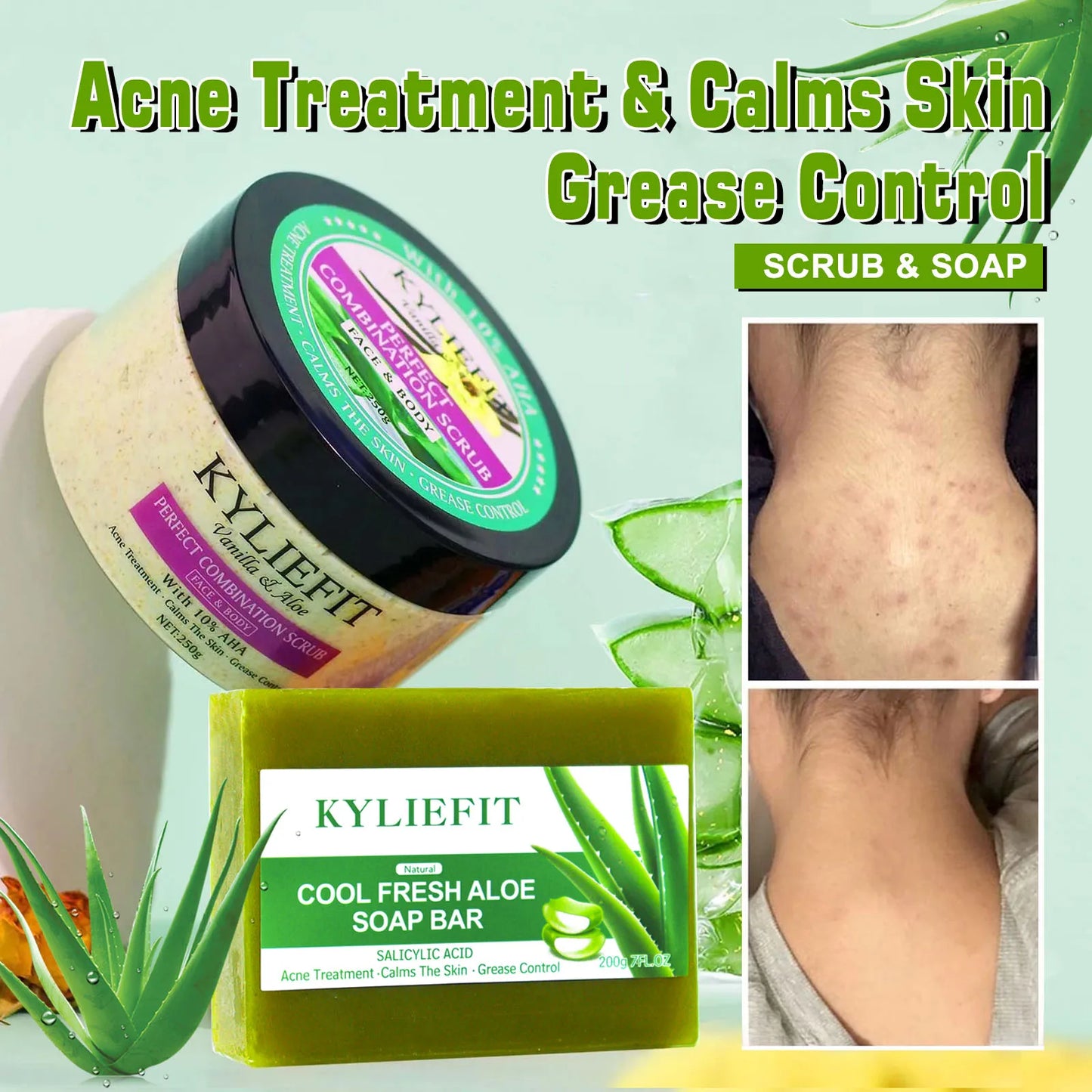 AILKE KYLIEFIT Premium Organic Scrub Set For Face And Body