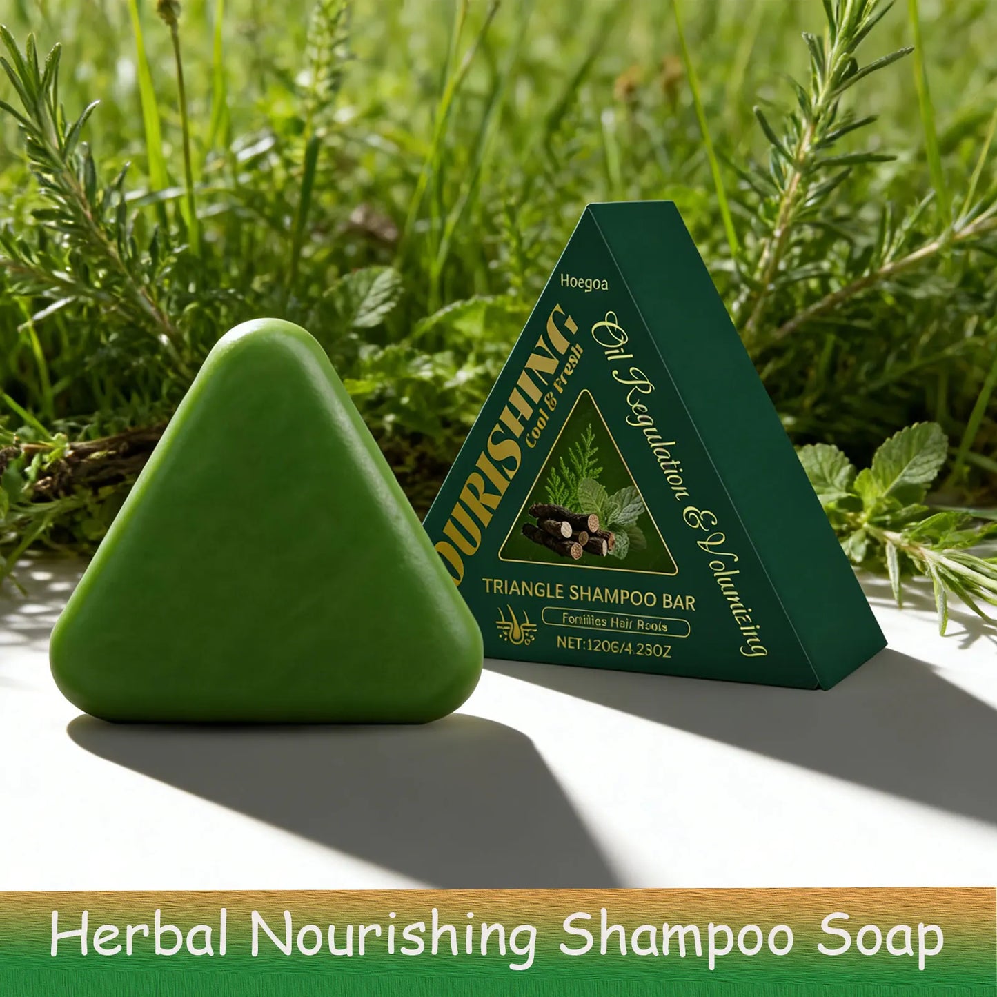 Hoegoa Herbal Solid Shampoo Bar Deep Cleansing And Oil Control All Hair Types